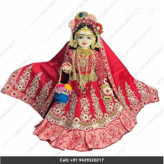 Radha krishna in red dress best sale